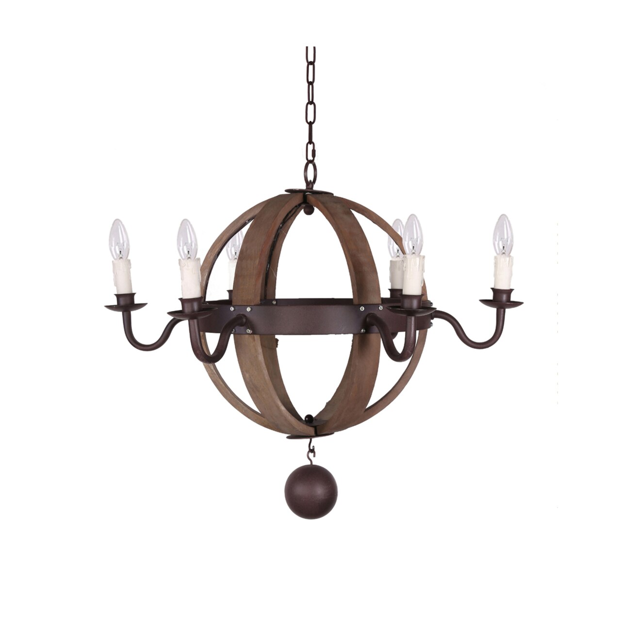 TX USA Corporation Home Ceiling Decorative Wood And Metal Sphere Chandelier - Natural